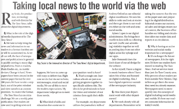 From Newspapers in Education - The Taos News